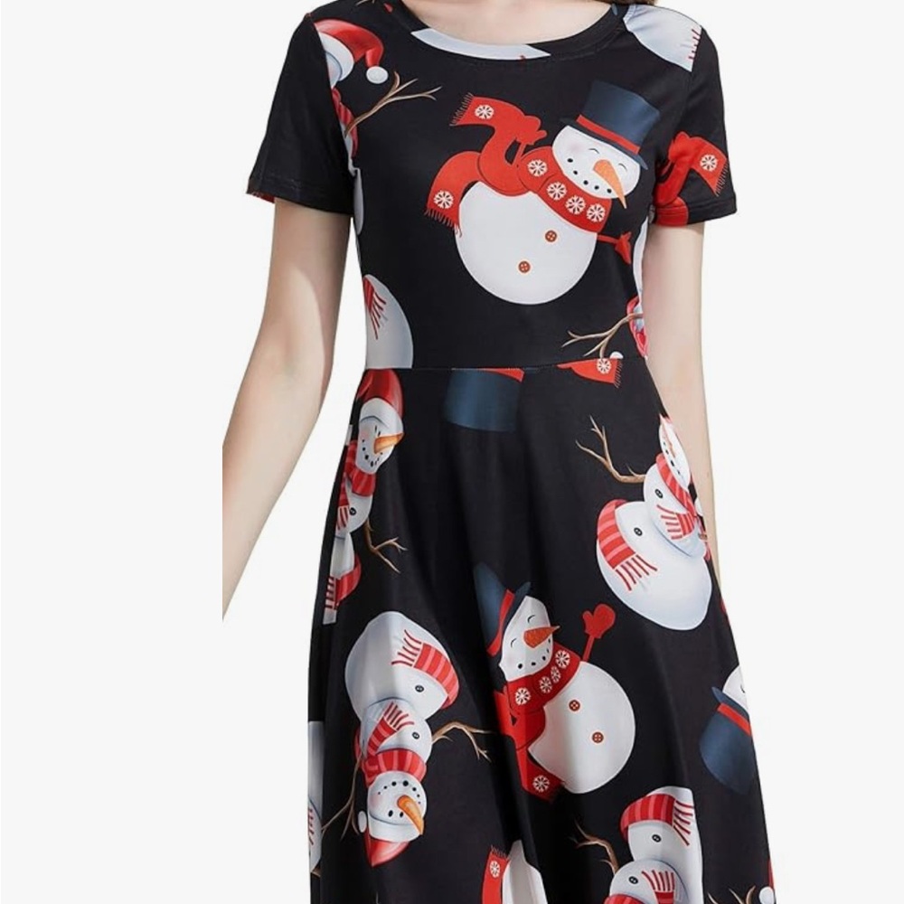 Snowman festive Christmas winter dress or top size s